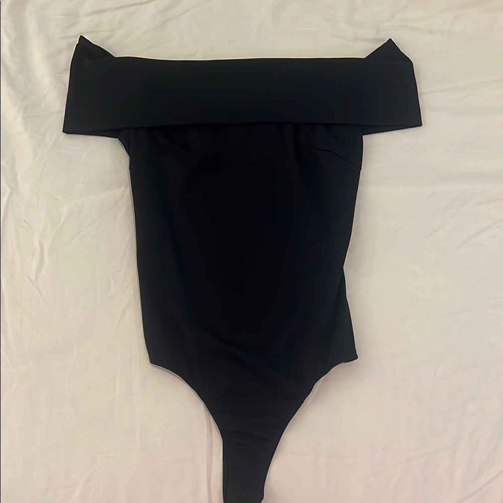 Astr Black Off-Shoulder Bodysuit